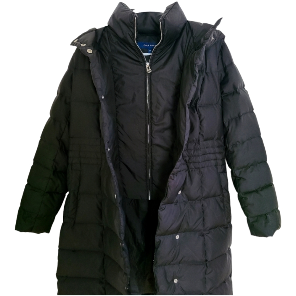 Cole Haan Women Hooded Coat Black Size S